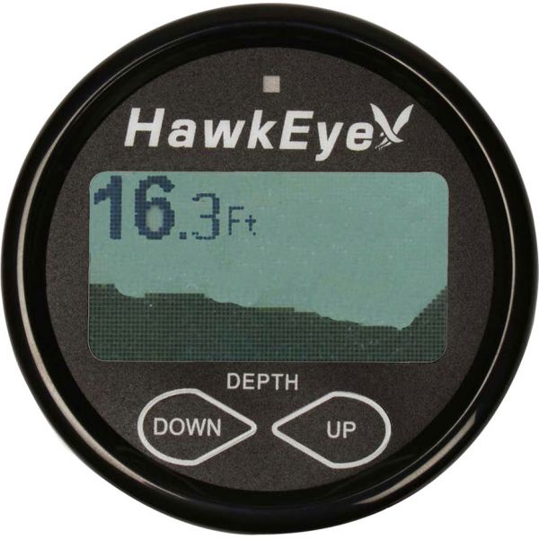 HawkEye DepthTrax 2BX In-Dash Digital Depth Temp Gauge w/ Transducer