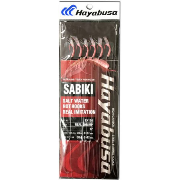 Hayabusa Sabiki Saltwater Hot Hooks - Red - Real Shrimp