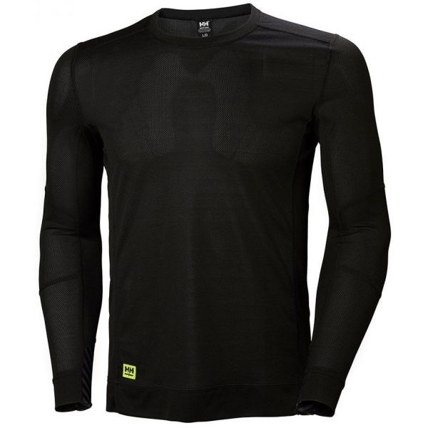 Helly Hansen Lifa Long Sleeve Crewneck Shirt - Black - 2XL