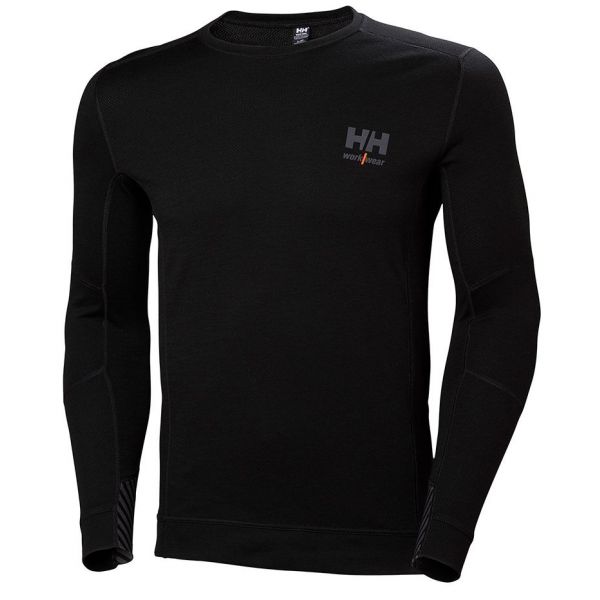 Helly Hansen Lifa Merino Long Sleeve Crewneck Shirts - Black - 2XL