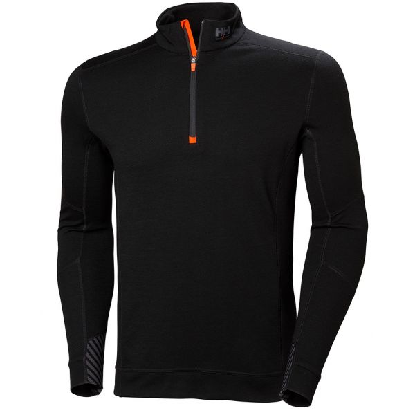 Helly Hansen Lifa Merino Long Sleeve Half Zip Shirt - Black - 2XL