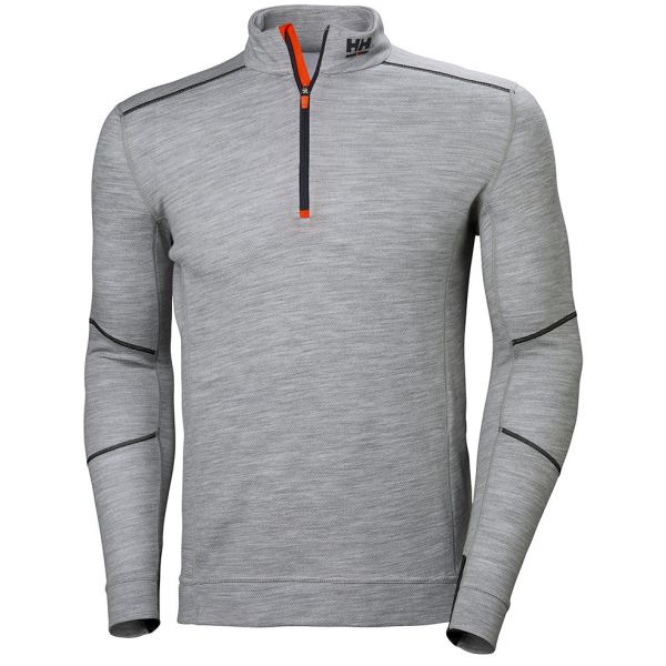 Helly Hansen Lifa Merino Long Sleeve Half Zip Shirt - Grey - 2XL