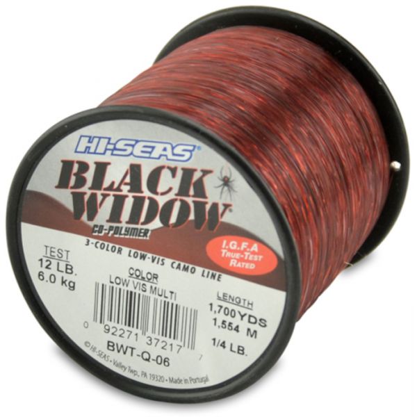 Hi-Seas Black Widow IGFA Micro-Thin Camo Line 1/4 lb. Spool BWT-Q-06