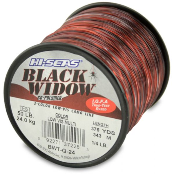 Hi-Seas Black Widow IGFA Micro-Thin Camo Line 1/4 lb. Spool BWT-Q-24