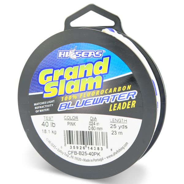 Hi-Seas Grand Slam Bluewater Fluorocarbon Leader 40lb 25yd Spool Pink