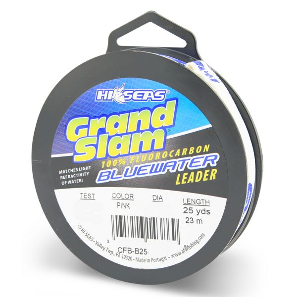 Hi-Seas Grand Slam Bluewater Fluorocarbon Leader 80lb 25yd Spool Pink