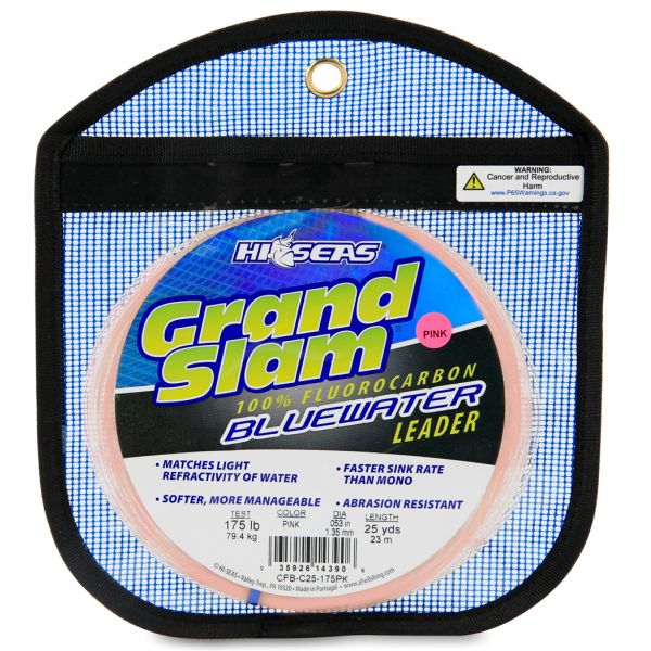 Hi-Seas Grand Slam Bluewater Fluorocarbon Leader 175lb 25yd Coil Pink