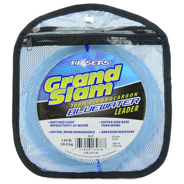 Hi-Seas Grand Slam Bluewater Fluorocarbon Leader 130lb 25yd Coil Blue