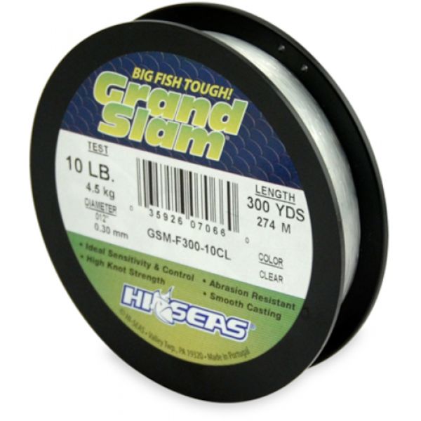 Hi-Seas GSM-F300-10CL Grand Slam 10lb 300yds Clear Spool