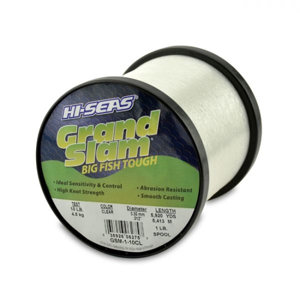 Hi-Seas Grand Slam Mono 1 lb. Spool Clear GSM-1-10CL