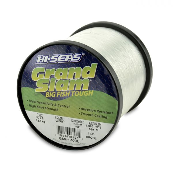 Hi-Seas Grand Slam Mono 1 lb. Spool Clear GSM-1-50CL