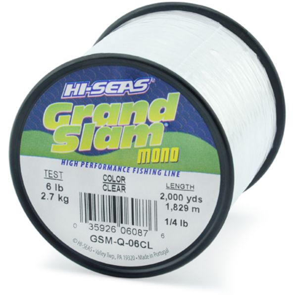 Hi-Seas Grand Slam Mono 1/4 lb. Spool Clear GSM-Q-06CL