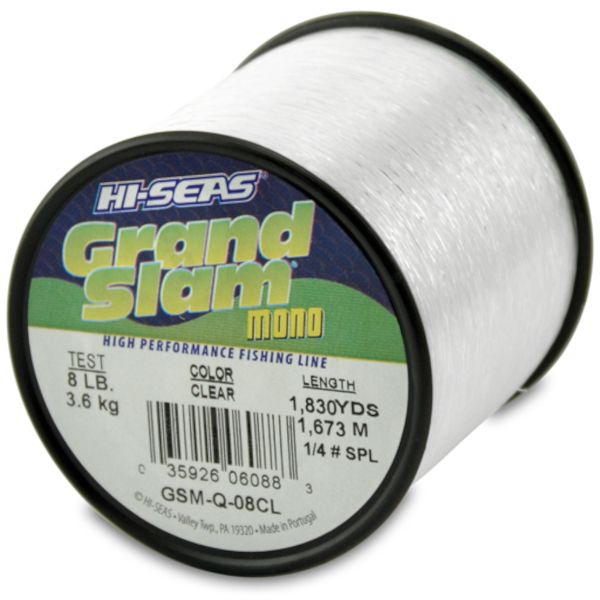 Hi-Seas Grand Slam Mono 1/4 lb. Spool Clear GSM-Q-08CL