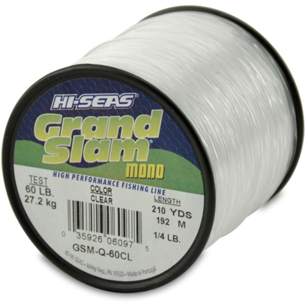 Hi-Seas Grand Slam Mono 1/4 lb. Spool Clear GSM-Q-60CL