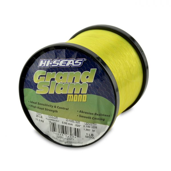 Hi-Seas Grand Slam Mono 1 lb. Spool Fluorescent Yellow GSM-1-25FY