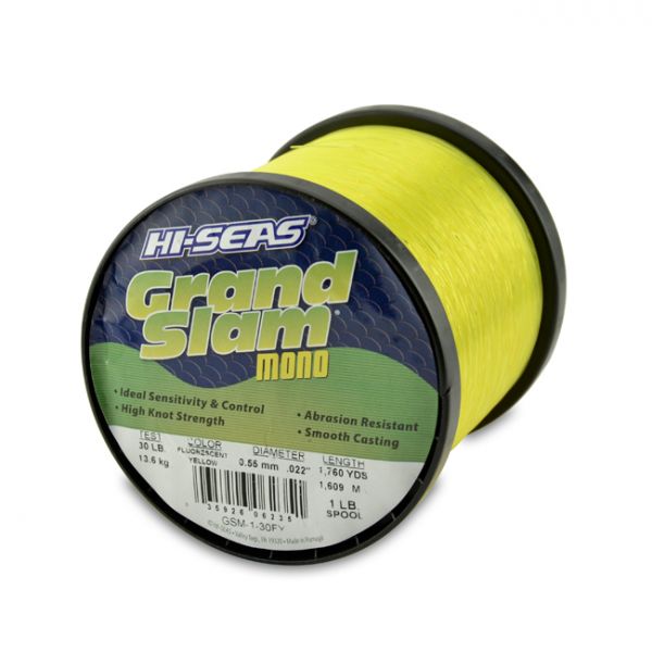 Hi-Seas Grand Slam Mono 1 lb. Spool Fluorescent Yellow GSM-1-30FY