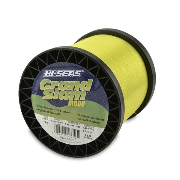 Hi-Seas Grand Slam Mono 2 lb. Spool Fluorescent Yellow GSM-2-20FY