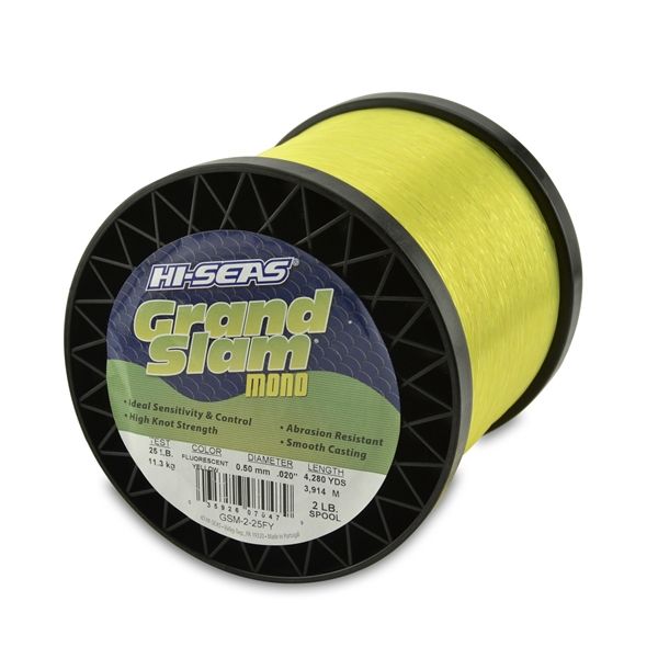 Hi-Seas Grand Slam Mono 2 lb. Spool Fluorescent Yellow GSM-2-25FY