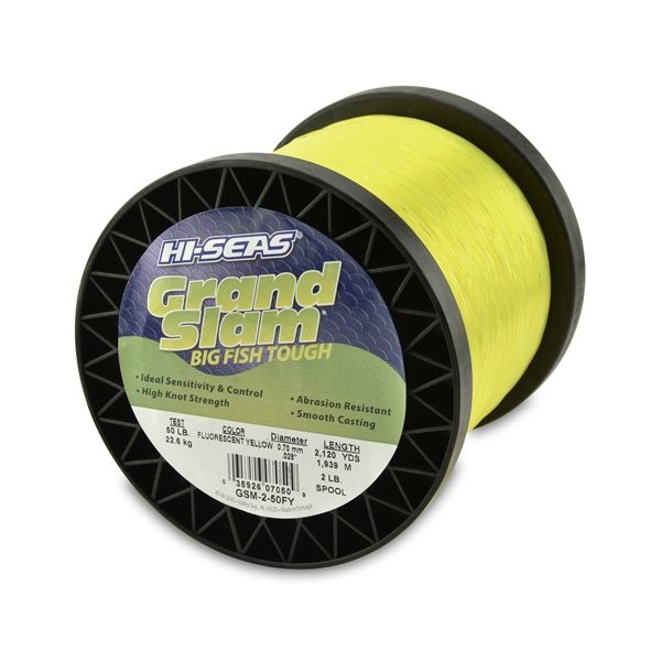 Hi-Seas Grand Slam Mono 2 lb. Spool Fluorescent Yellow GSM-2-50FY