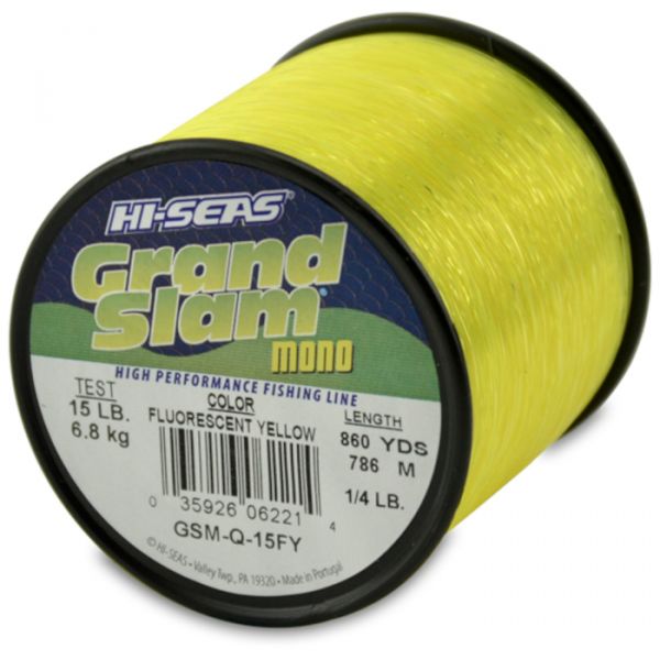 Hi-Seas Grand Slam Mono 1/4 lb. Spool Fluorescent Yellow GSM-Q-15FY