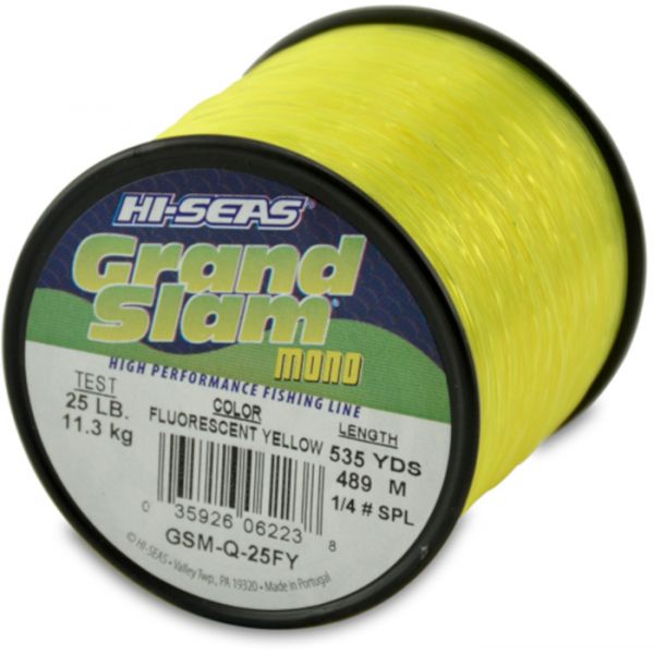 Hi-Seas Grand Slam Mono 1/4 lb. Spool Fluorescent Yellow GSM-Q-25FY