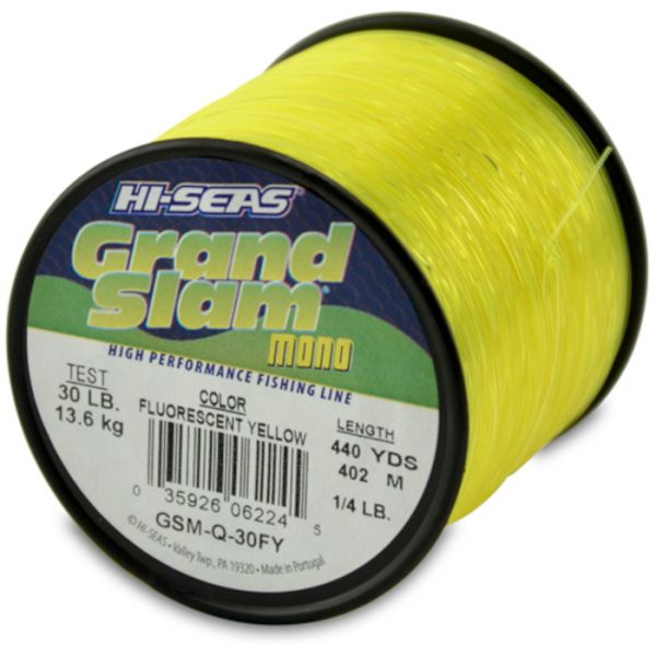 Hi-Seas Grand Slam Mono 1/4 lb. Spool Fluorescent Yellow GSM-Q-30FY