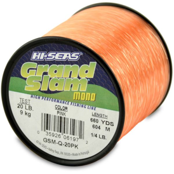 Hi-Seas Grand Slam Mono 1/4 lb. Spool Pink GSM-Q-20PK