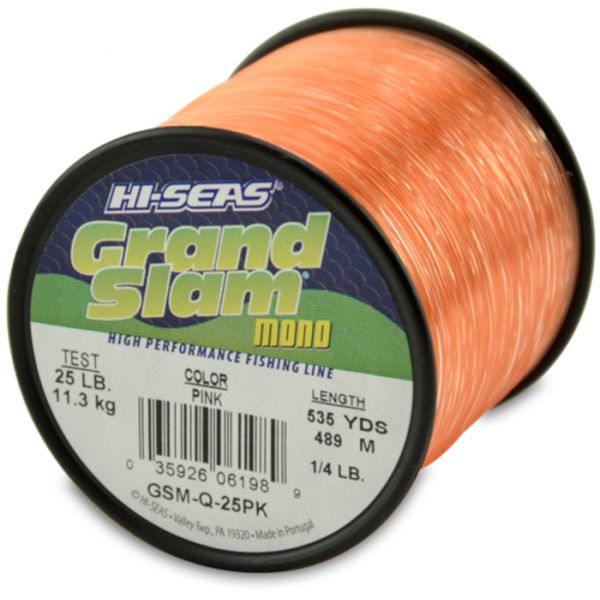 Hi-Seas Grand Slam Mono 1/4 lb. Spool Pink GSM-Q-25PK