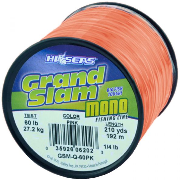 Hi-Seas Grand Slam Mono 1/4 lb. Spool Pink GSM-Q-60PK