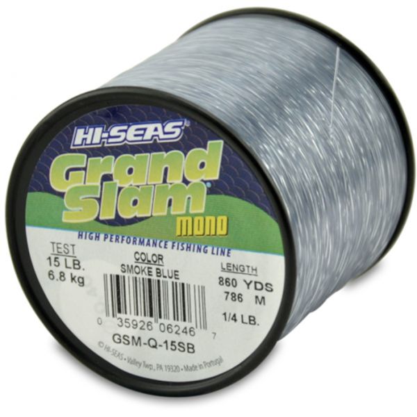 Hi-Seas Grand Slam Mono 1/4 lb. Spool Smoke Blue GSM-Q-15SB