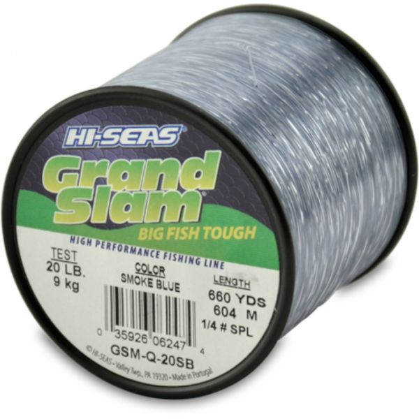 Hi-Seas Grand Slam Mono 1/4 lb. Spool Smoke Blue GSM-Q-20SB