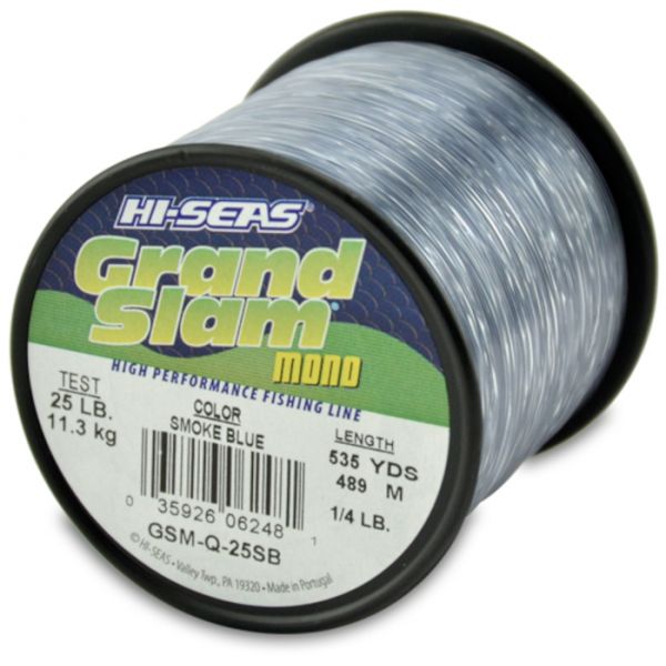 Hi-Seas Grand Slam Mono 1/4 lb. Spool Smoke Blue GSM-Q-25SB