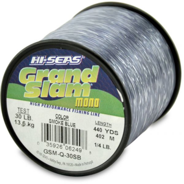 Hi-Seas Grand Slam Mono 1/4 lb. Spool Smoke Blue GSM-Q-30SB