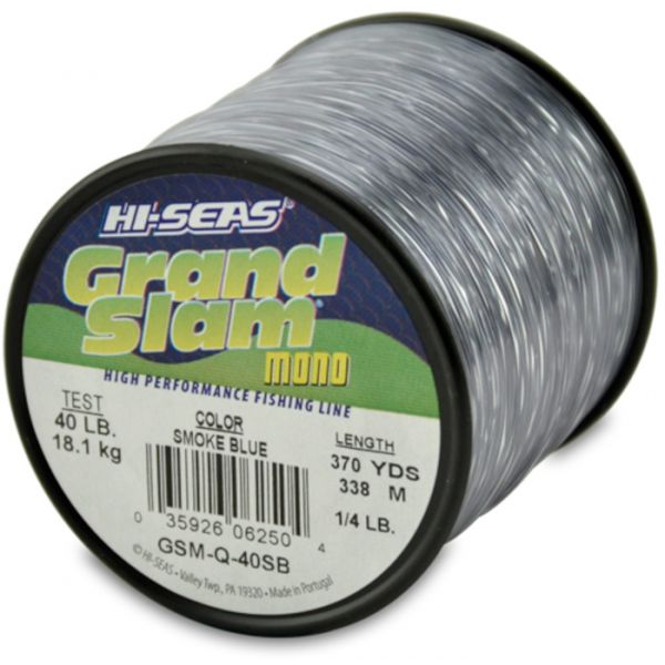 Hi-Seas Grand Slam Mono 1/4 lb. Spool Smoke Blue GSM-Q-40SB