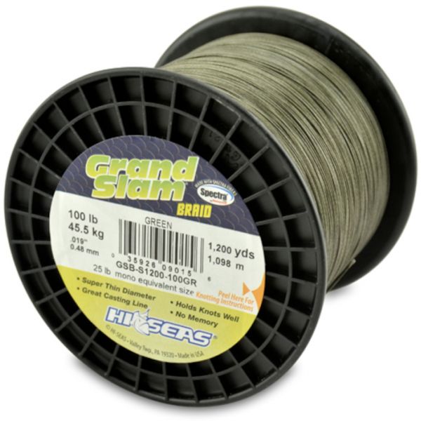 Hi-Seas GSB-F1200-100GR Grand Slam Braid 1200yds