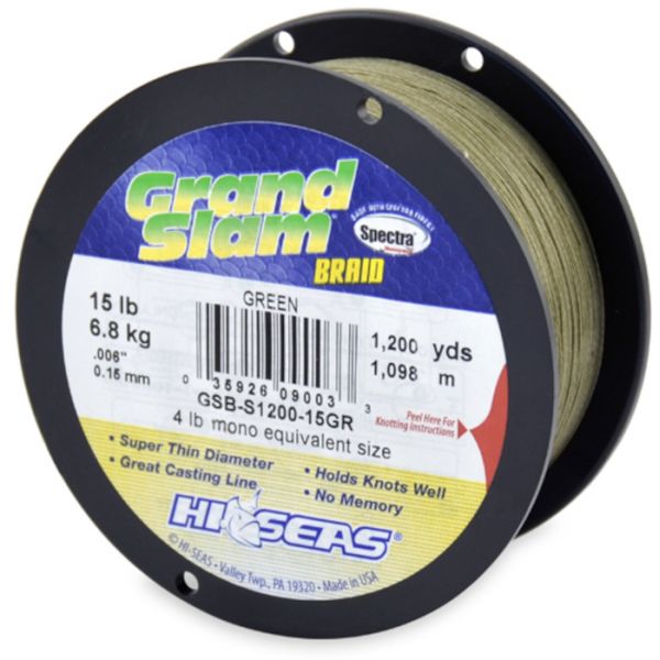 Hi-Seas GSB-F1200-15GR Grand Slam Braid 1200yds