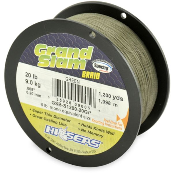 Hi-Seas GSB-F1200-20GR Grand Slam Braid 1200yds