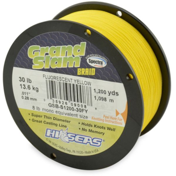 Hi-Seas GSB-F1200-30FY Grand Slam Braid 1200yds