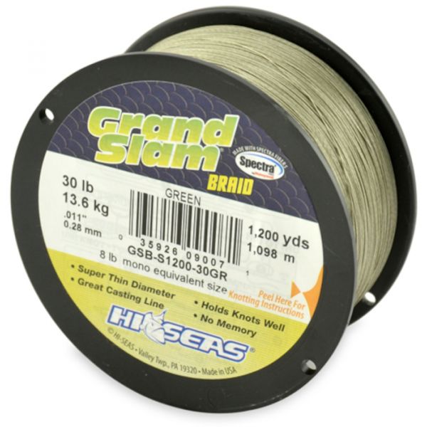 Hi-Seas GSB-F1200-30GR Grand Slam Braid 1200yds