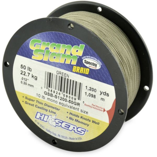 Hi-Seas GSB-F1200-50GR Grand Slam Braid 1200yds