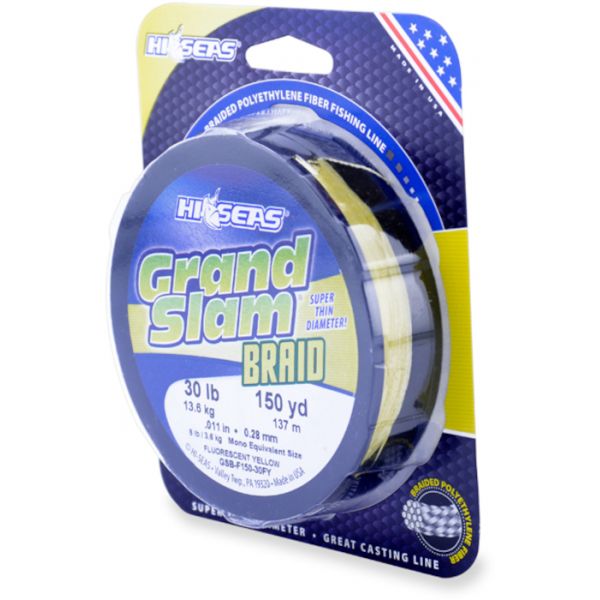 Hi-Seas GSB-F150-30FY Grand Slam Braid 150yds