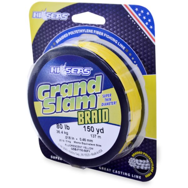 Hi-Seas GSB-F150-80FY Grand Slam Braid 150yds