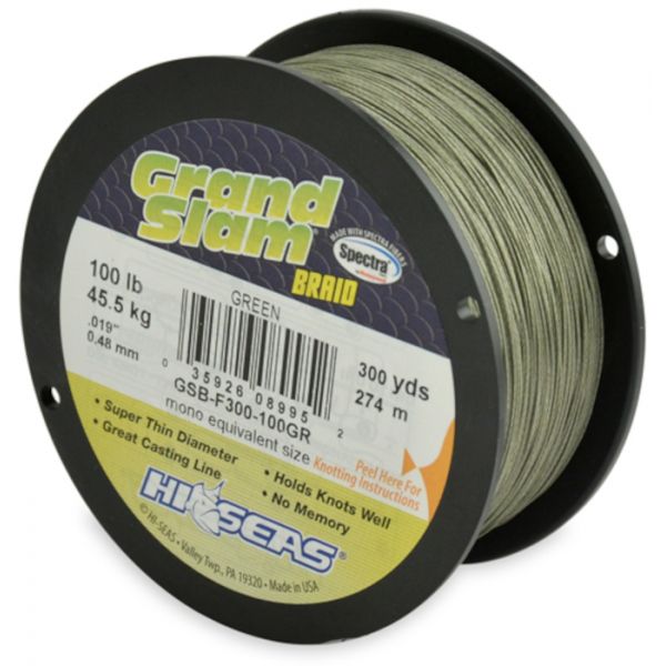 Hi-Seas GSB-F300-100GR Grand Slam Braid 300yds