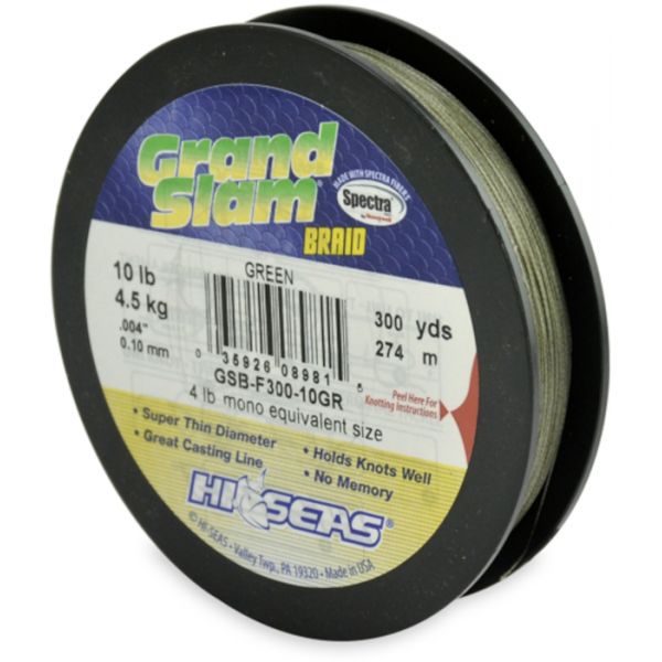 Hi-Seas GSB-F300-10GR Grand Slam Braid 300yds