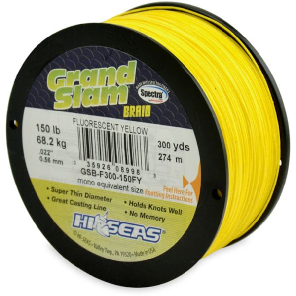 Hi-Seas GSB-F300-150FY Grand Slam Braid 300yds