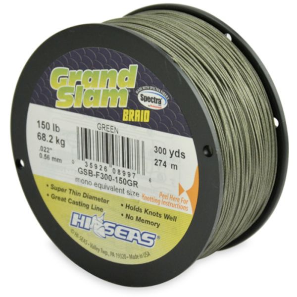 Hi-Seas GSB-F300-150GR Grand Slam Braid 300yds