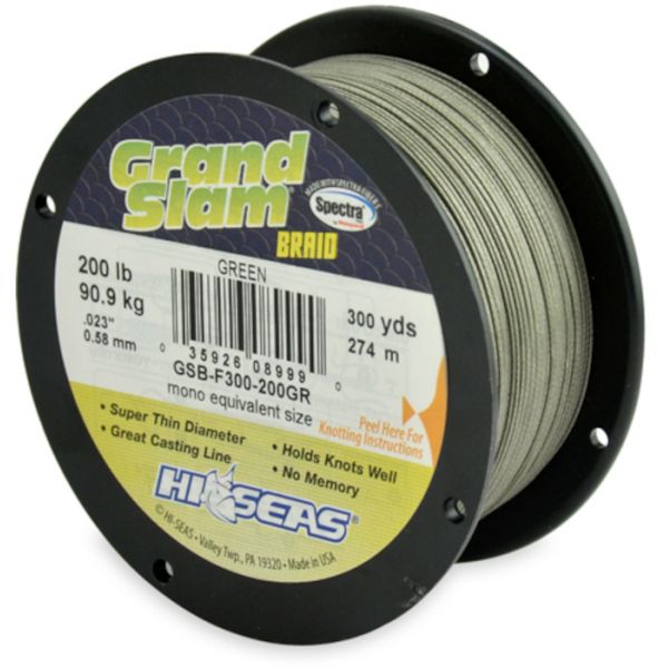 Hi-Seas GSB-F300-200GR Grand Slam Braid 300yds