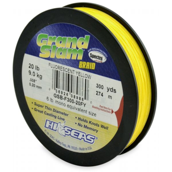 Hi-Seas GSB-F300-20FY Grand Slam Braid 300yds