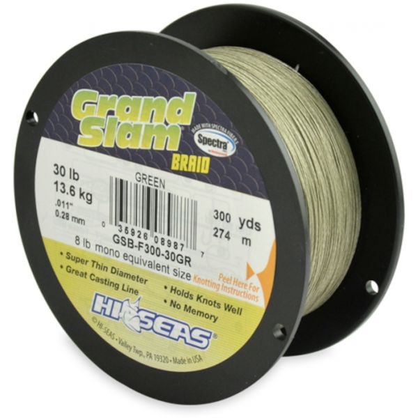 Hi-Seas GSB-F300-30GR Grand Slam Braid 300yds