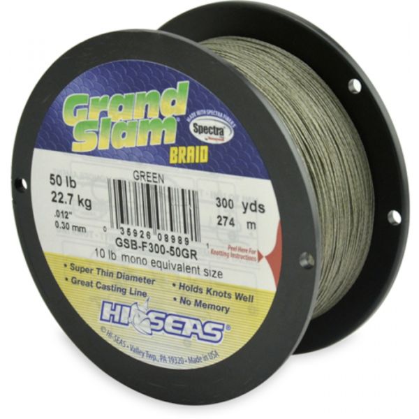 Hi-Seas GSB-F300-50GR Grand Slam Braid 300yds